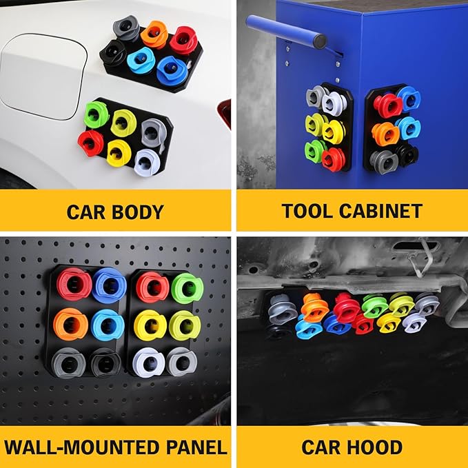 18-Piece No Spill Engine Oil Funnel Kit, 1.59QT/ 1.5L Automotive Coolant Funnel Set, 12 Adapters, Elbow Fitting, Arrow Screen & Magnetic Tray, Compatible with GM, Ford, BMW, Audi, Land Rover Etc