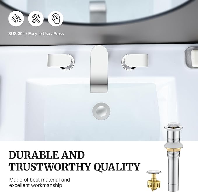 Pop up Sink Drain Stopper for Bathroom Vessel Vanity Sink Art Basin Chrome, Small Cap Without Overflow, Metal Pop-up Drain Strainer with Detachable Basket Stopper