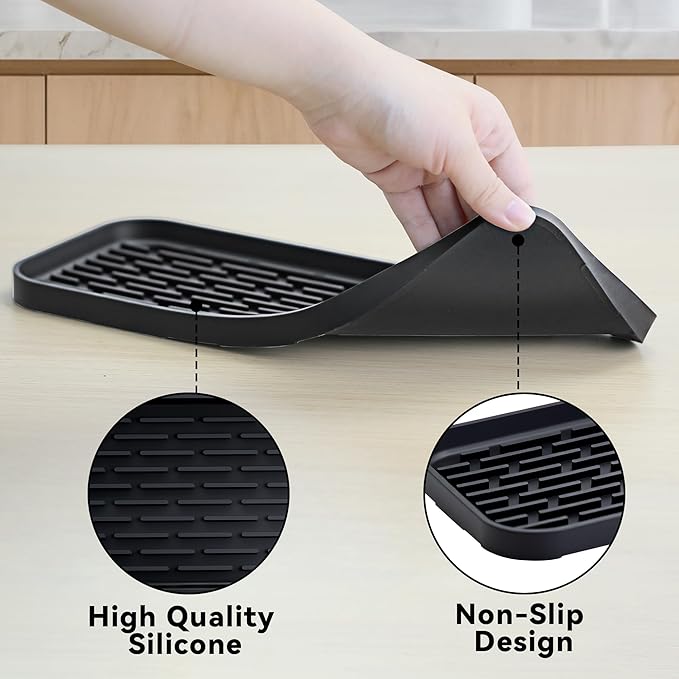 Drip Pan Compatible with Drink Dispenser, 1 Pack Silicone Tray Mat for DD&HAPP Glass Drink Dispenser