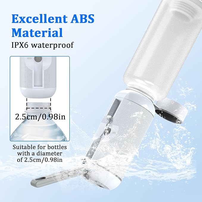Portable Bidet for Travel, Rechargeable Travel Bidet Sprayer Fits Various Sizes of Water Bottles, Waterproof High Pressure Handheld Bidet for Women Men Personal Hygiene, White