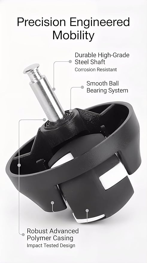 Robot Vacuum Universal Wheel, Vacuum Cleaner Roller Wheel Suitable for Eufy RoboVac 30, 15C, 30C, G30/Nova iHRV6-BLK