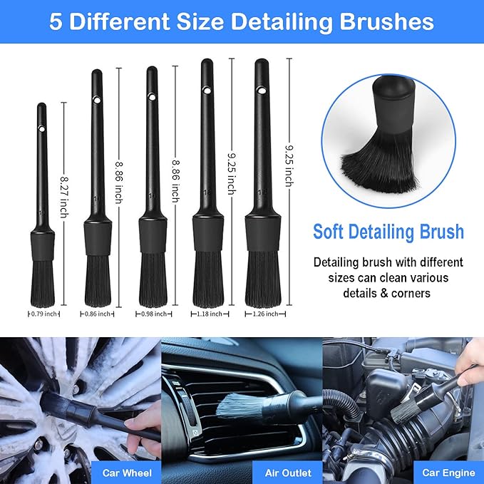26Pcs Auto Cleaning Brush Set - Interior/exterior, Wheels Drill Brushes, Buffing Sponge Pads