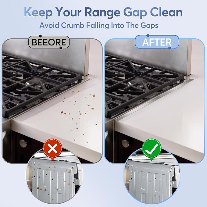 Stove Gap Covers, 2Pcs Stainless Steel Stove Guard, Adjustable Stove Gap Filler for Kitchen Counter Side Gap, 13.8" to 27.5" - Silver