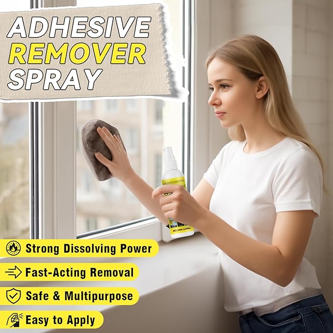 Adhesive Remover, Multipurpose Sticker and Label Cleaner, Surface-Safe Glue Remover with Plastic Scraper, Quickly Removes Decals, Tape Residue, Gum, Tar and Grease, 4.06 fl oz