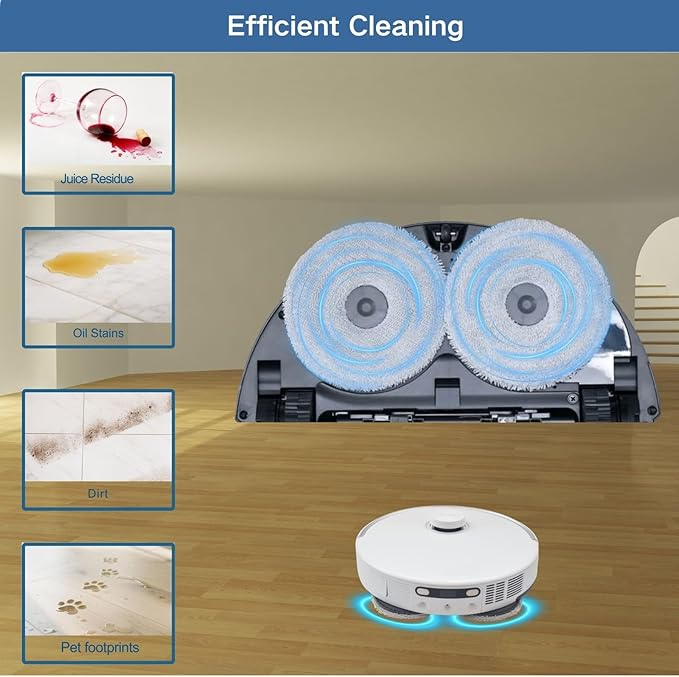 8-Pack Replacement Mop pads compatible with Dreame L50/L40/L40s/L30/L20/L10 Ultra/L10s Pro Ultra/L10s Pro Gen2/L10s Ultra Gen2/L10s Plus/ X50/X40/X30 Ultra/X40 Master/Mova P10/P50 Pro Ultra/V50 Ultra