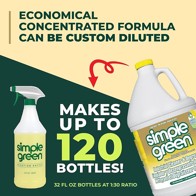 Simple Green Industrial Cleaner and Degreaser 1 Gal. MPF Micro-Particulate Fractionalization Lemon Scent
