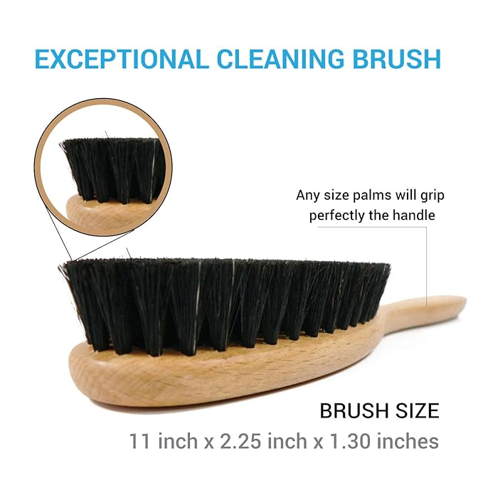 Valentino Garemi Clothes Brush – Boar Bristle Garment Brush for Suits, Jackets & Wool – Removes Lint, Dust & Pet Hair – Wooden Handle – Made in Germany