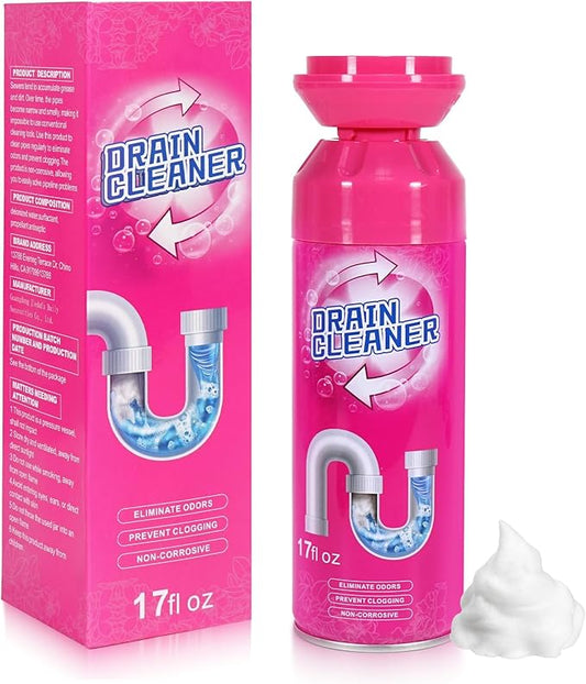 Foaming Drain Cleaner, Sink Cleaner and Deodorizer, Drain Clog Remover for Kitchen Sinks, Tubs, Shower Drains (1 Pcs)