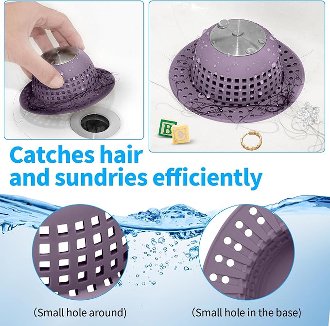 Aluvor Shower Drain Hair Catcher Bathtub Drain Cover Shower Protector for Pop-Up & Regular Drains