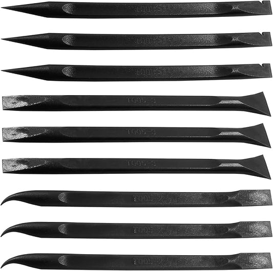 9Pcs Carbon Fiber Scraper Cleaning Tool Non-Scratch Plastic Multi-Purpose Stiff Scraper Pen-Shaped Scraper Tool for Paint, Stickers Label, Food, Tight Spaces, Crevices, Kitchen (Black)