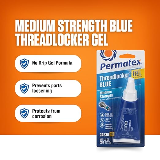 Permatex 24835 Medium Strength Threadlocker Blue Gel, 35 g