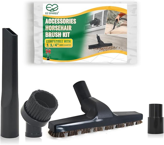 EZ SPARES 4PCS Universal Replacement 32mm&35mm Vacuum Cleaner Accessories Horsehair Brush Adapter Crevices Tool Kit