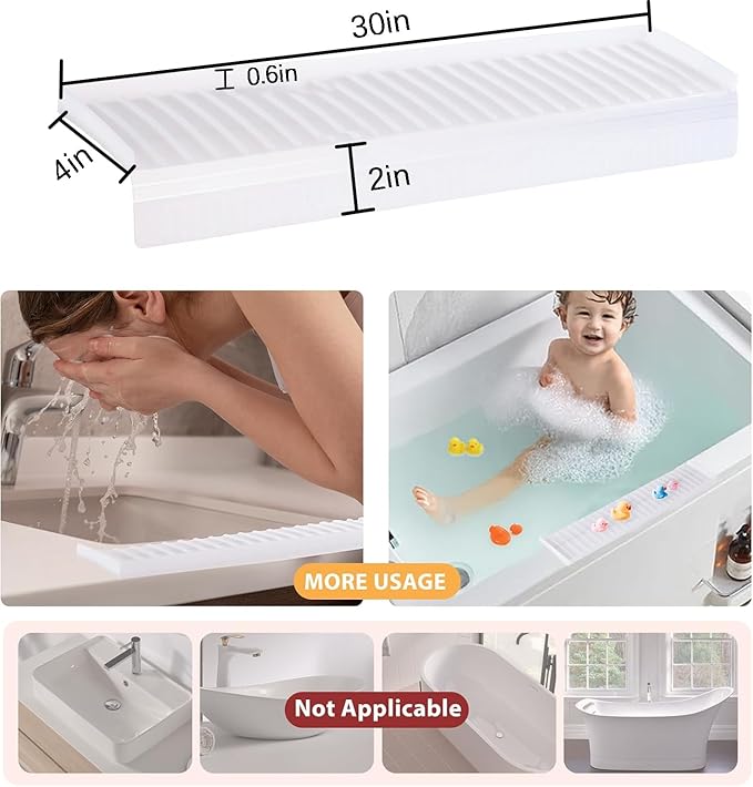 Sink Edge Protector with Suction Cup 4"x30" 20" 14", Silicone Sink Splash Guard for Kitchen & Bathroom, Protect Countertop from Scratches, Stains, for Stainless Steel Granite Quartz-Clear