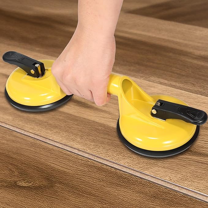 Floor Gap Fixer Tool for Laminate Floor Gap Repair Plank Grabber Includes Heavy Duty Aluminum Suction Cup and Fiberglass Handle Rubber Mallet (Can't Use on Scraped Surface Floor)