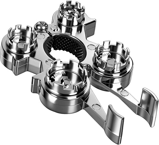 Upgraded 12-in-1 Metal Faucet Aerator Removal Tool，Heavy-Duty Removal Key for Hidden Thread&Housing Aerators, Wrench Removal Tool for Home Plumbing Repair