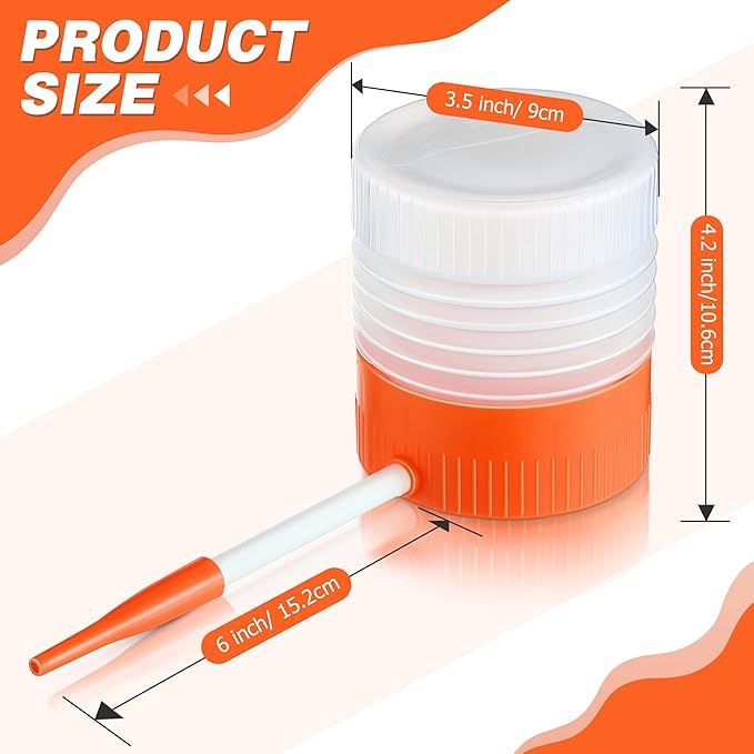 2 Pack Diatomaceous Earth Powder Duster with 6 Inch Nozzle, Diatomaceous Earth Spray Powder Applicator for Pest Control, Gardening & Home Maintenance, Indoor & Outdoor Use (Orange)
