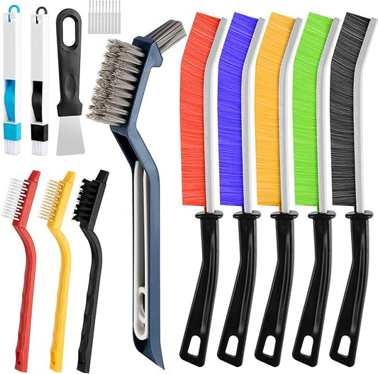 13Pcs Crevice Cleaning Brush Set, Multifunctional Hard Bristle Crevice Cleaning Brushes Tools for Deep Cleaning Gaps, Kitchens, Tight Spaces, Corners, Bottles, Cups, Teapots, Sinks, Bathrooms