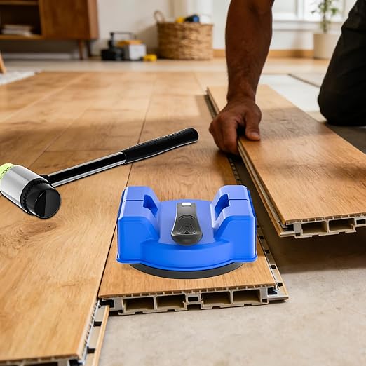 2PCS Floor Gap Fixer Tool, Dual-Side Striking Vacuum Suction Plank Gap Repair Kit with Grip Pads, Quick Fix for Laminate, LVP, Hardwood, Engineered Wood & Tile Floor Expansion Joints
