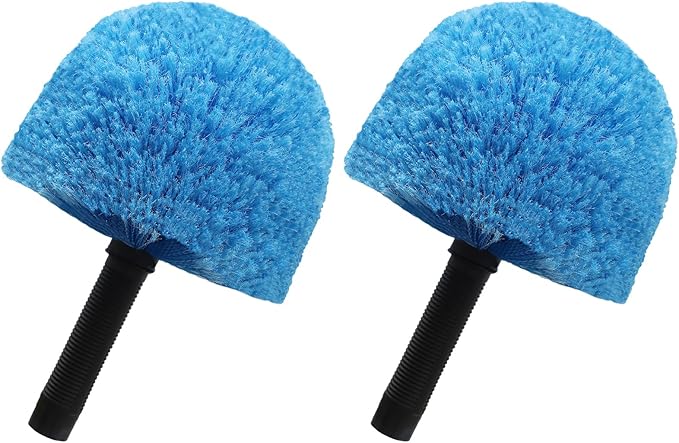 2 Pack Blue Twist-On Cobweb Duster Head Brush - Efficient Indoor & Outdoor Spider Web Cleaning Solution - Fits Standard Acme Threaded Poles - Durable & Versatile Spider Web Corner Cleaner Head Only
