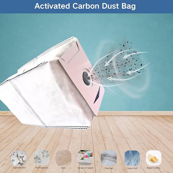 Replacement Accessories Parts Kit Compatible with Yeedi M12 Ultra Plus M12 Pro Plus + Includes 8 Dust Bags, 8 Mop Pads, 8 Filters, 6 Side Brushes, 2 Main Brushes