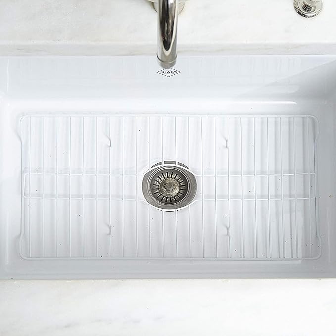 Better Houseware Sink Protectors for Kitchen Sink, Protective Metal Grid, 24.125x12.75x1 inches, White Kitchen Sink Mat to Shield Sink Base from Scratches, Rust-Resistant Coating, XL