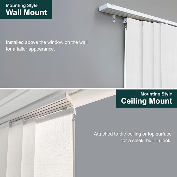 CHICOLOGY Sliding Door Blinds , Sliding Glass Vertical Blinds for Patio Doors , Room Divider , Ballroom White (Light Filtering) W:46-86 x H: 0-96 inch