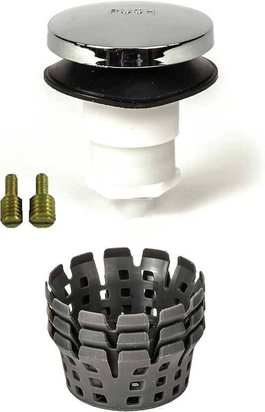Universal Toe Touch (Tip Toe, Foot Actuated) Bath Tub/Bathtub Drain Stopper Includes 3/8" and 5/16" Fittings