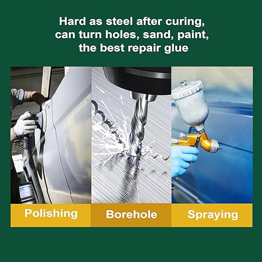 Metal Repair Glue, Muffler Repair kit, Epoxy Adhesive, Liquid Weld for Metal, for Stainless Steel, Plastics, Aluminum, Welding Metals to Metals Glue, high Strength，Heat and Water