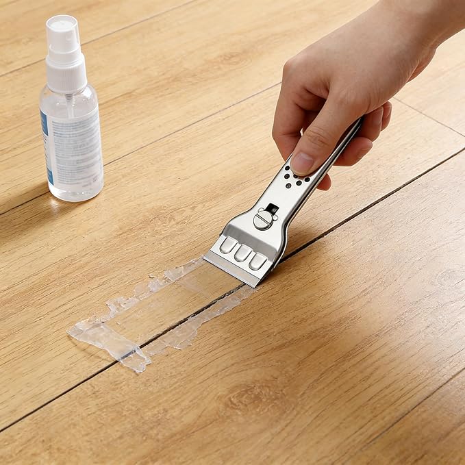Scraper Tool, Multi Surface Cleaning Tool, Glass Windows Tiles Metal for Stove Tops, Windows, Paint Removal and Adhesive Residues, Silvery, 5.3 Inches, 1 Piece