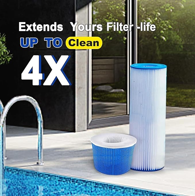 150 Pack Pool Skimmer Socks for Pool Filters, Filters Baskets and Skimmers to Filter Debris and Leaves, Protact Filter System of Inground and Above Ground Pools