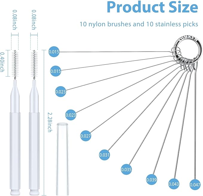 Multisize Shower Head Cleaner Tool, Shower Head Cleaning Brush Picks for Unclogging Small Hole, Functional Showerhead Clogger Removal with Storage Box for Tiny Nozzle Pore Gaps Printer Tubes