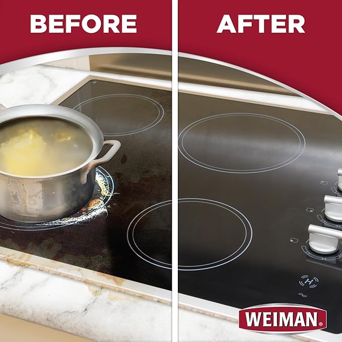 Weiman Cooktop Daily Cleaner & Polish For Ceramic; Glass; Induction Stovetops with Micro Fiber Buffing Towel Included; 12 oz 2 Pack
