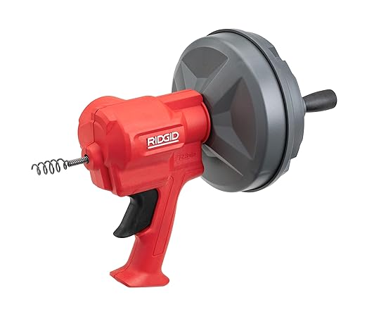 RIDGID 80168 EZ Spin™ Drain Snake for Tubs, Showers, and Sinks, Drain Cleaner with AUTOFEED, MAXCORE Cable