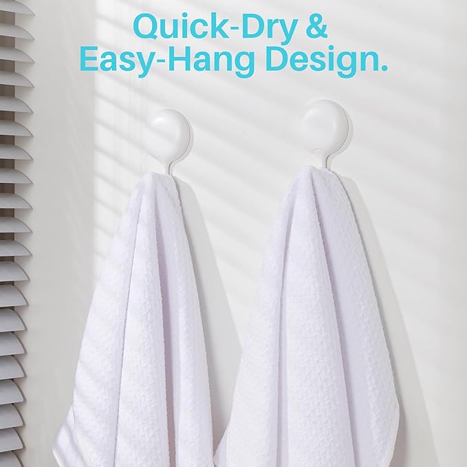 JOYMOOP Microfiber Waffle Weave Cleaning Cloth,Highly Absorbent Kitchen Towels,Quick Drying Lint Free Dish Towels for Kitchen,9 Pack,White,10 x 10 inch