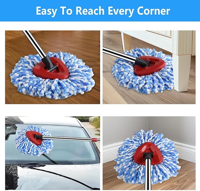 [ 5 Pack ]Mop Heads Replacements, Spin Mop Replacement Head Deep Cleaning Machine Washable and Easy-to-Replace,Spin Mop Refill Replacement Head 100% Microfiber,Mop Head Compatible with O Ceda EasyWrin