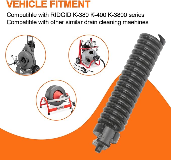 91042 Cable Repair Coupling Suitable for RIDGID Drain Cleaner Fittings, 1/2-Inch IW Sewer Drain Cleaner Snake Cable Repair End Connector for K-380 K-400 K-3800 Accessories, Twist-On Replacement