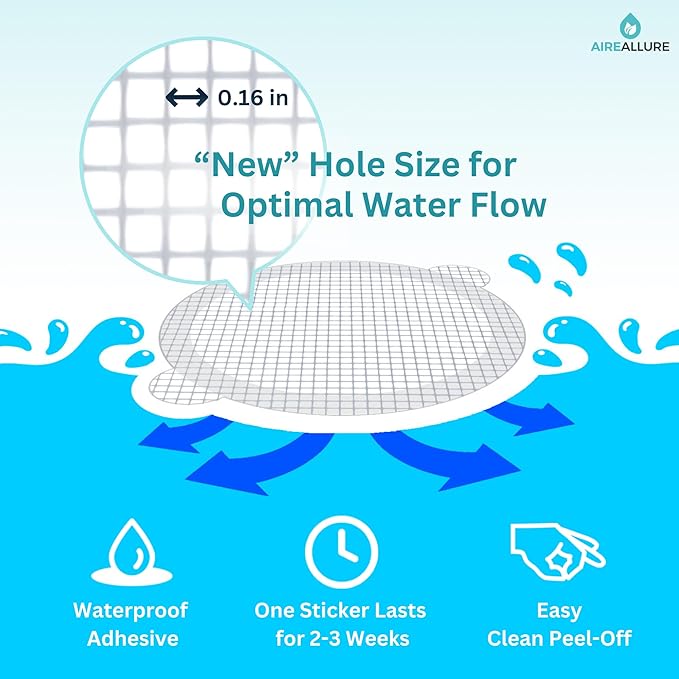 50 Pack Disposable Shower Drain Hair Catcher Mesh Stickers - Peel & Stick Drain Strainers to Prevent Clogs, Strong Waterproof Adhesive, Mess-Free Disposable Drain Covers for Shower & Bathtub