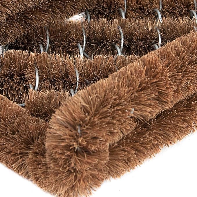 NINAMAR Natural Coir Boot Scraper Door Mat - 13 x 12 inch - 6 Pack