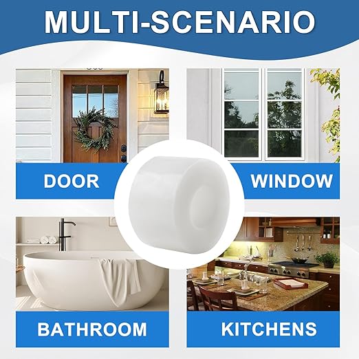 Transparent Window Weather Sealing Tape 2IN x 35 yd Draft Isolation No Residue Removable Adhesive Waterproof Windows Doors Shower Glass AC Units Ideal for Winter Seal & Summer Cold Air Loss Prevention