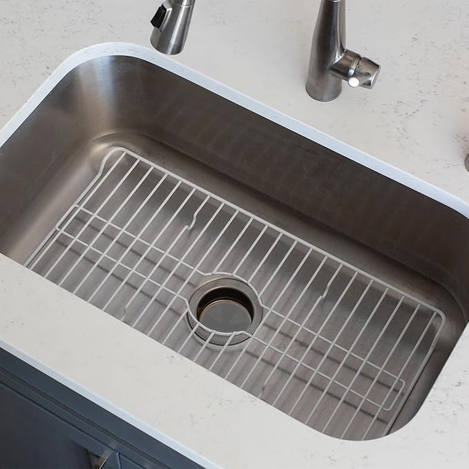 Better Houseware Sink Protectors for Kitchen Sink, Protective Metal Grid, 24.125x12.75x1 inches, White Kitchen Sink Mat to Shield Sink Base from Scratches, Rust-Resistant Coating, XL