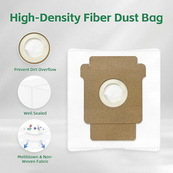 Replacement Parts for iRobot Roomba Plus 405 (G181 & G185) / 505/507 Combo Robot Vacuum, 1 Main Brush, 4 Side Brushes, 2 Hepa Filters, 4 Mop Pads, 2 Dust Bags (14 Pack)