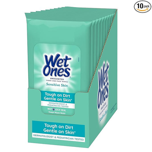 Wet Ones Hand Wipes, 20 Wipes (Pack of 10)