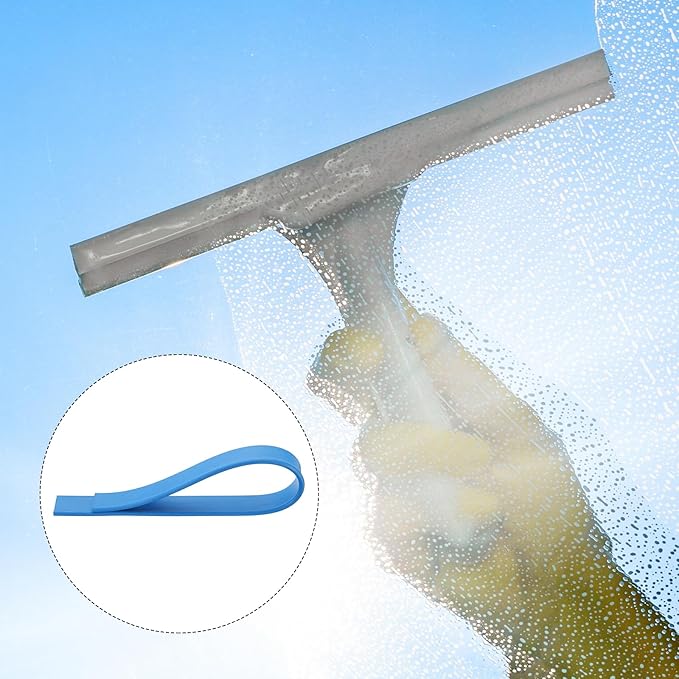 MECCANIXITY Replacement Squeegee Rubber for Window, Glass, Shower Doors, Tile Wall Cleaning, 15.75 Inch, Blue