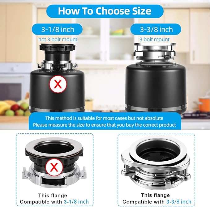 RQYEKDO 2-Pcs Upgrade Thicken Garbage Disposal Splash Guards, 3 3/8 Inch Sink Baffle Drain Plugs QCB-AM Replacement for InSinkErator Evolution Series Moen Models