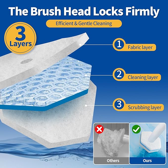 100 Count Toilet Bowl Wand Refills, Disposable Toilet Cleaner Refills, Disposable Wand Heads Compatible with Clorox and the Most Toilet Brushes,unscented