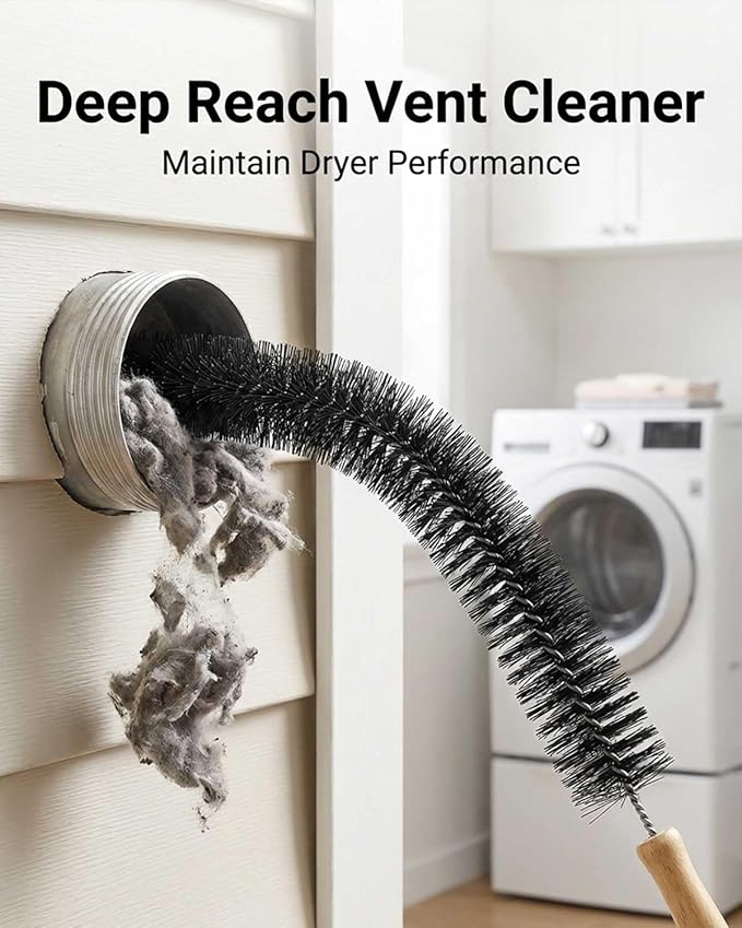 Dryer Vent Cleaning Brush Lint Cleaner Remover, Bendable Dust Pet Hair Gap Home Cleaning Tools 2Pcs (28.5 Inches)