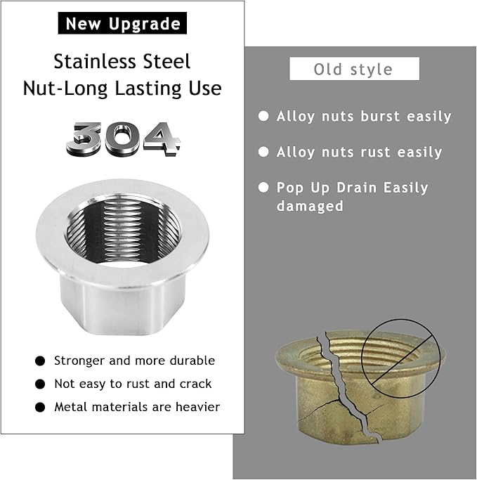 Bathroom Sink Drain,5 Pack Drain Stopper with Overflow,Small Cap Pop Up Drain Assembly with Detachable Strainer Basket,Built-in Anti-Clogging, Stainless Steel Nut Brushed Nickel