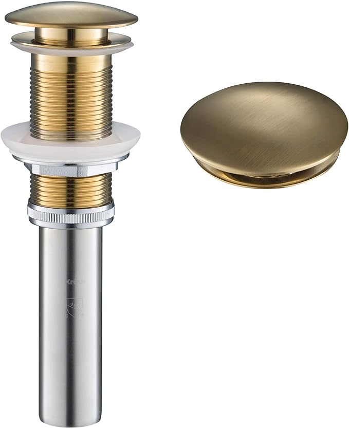 KRAUS Pop-Up Drain in Brushed Gold, PU-10BG