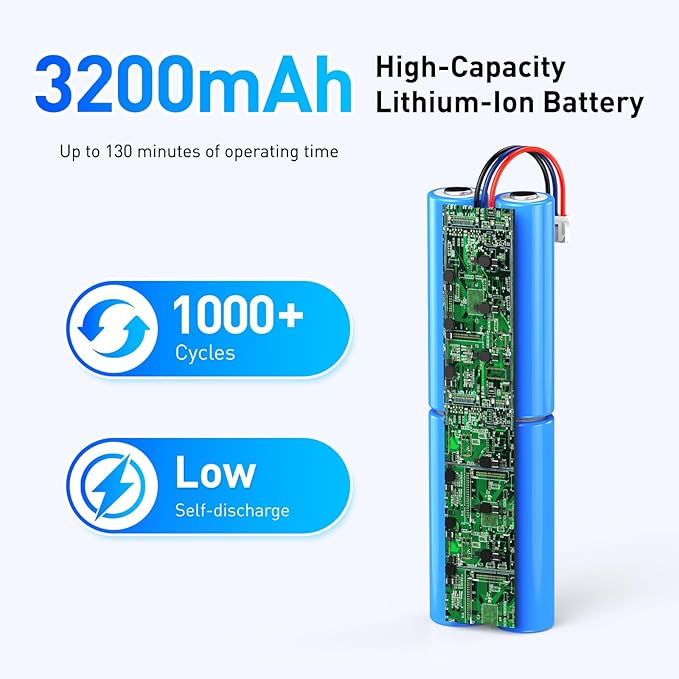 NASTIMA 14.8V 3200mAh 47.36Wh Li-ion Battery Compatible with Ecovacs Deebot N8, Deebot N8 Pro, Deebot N8+, Deebot N5, Deebot T5 Neo, Ozmo 900, Ozmo 920, Ozmo 930, Replacement Battery with BMS