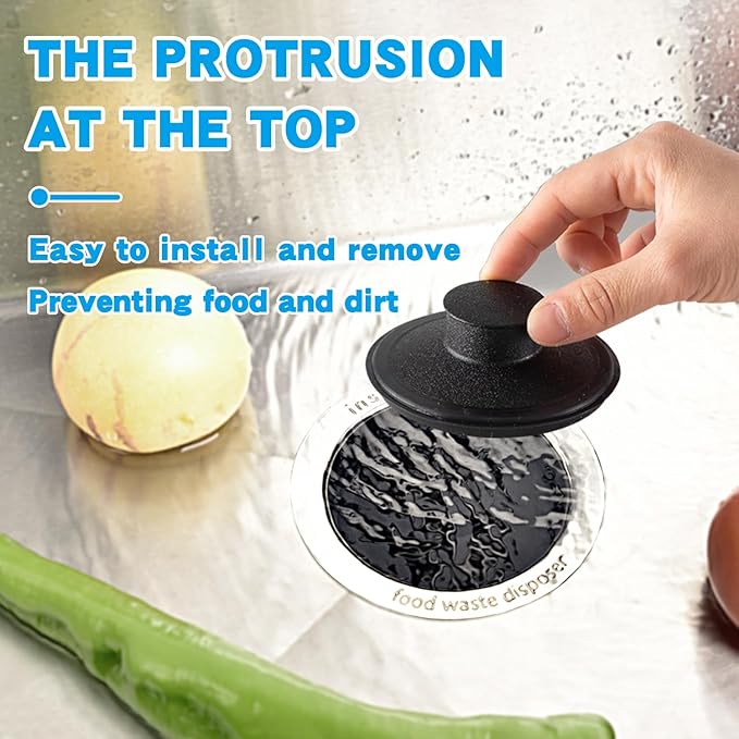 Garbage Disposal Splash Guard 3 3/8 Inch,Rubber Sink Baffle Drain Covers and Plugs,Food Waste Disposal Stopper for Moen and InSinkErator Evolution Series Removable Collar EPDM Strainer Insert Parts